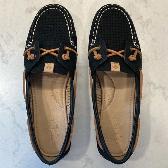 Sperry Top Sider Black Moccasin Boat Shoes - Picture 6 of 16